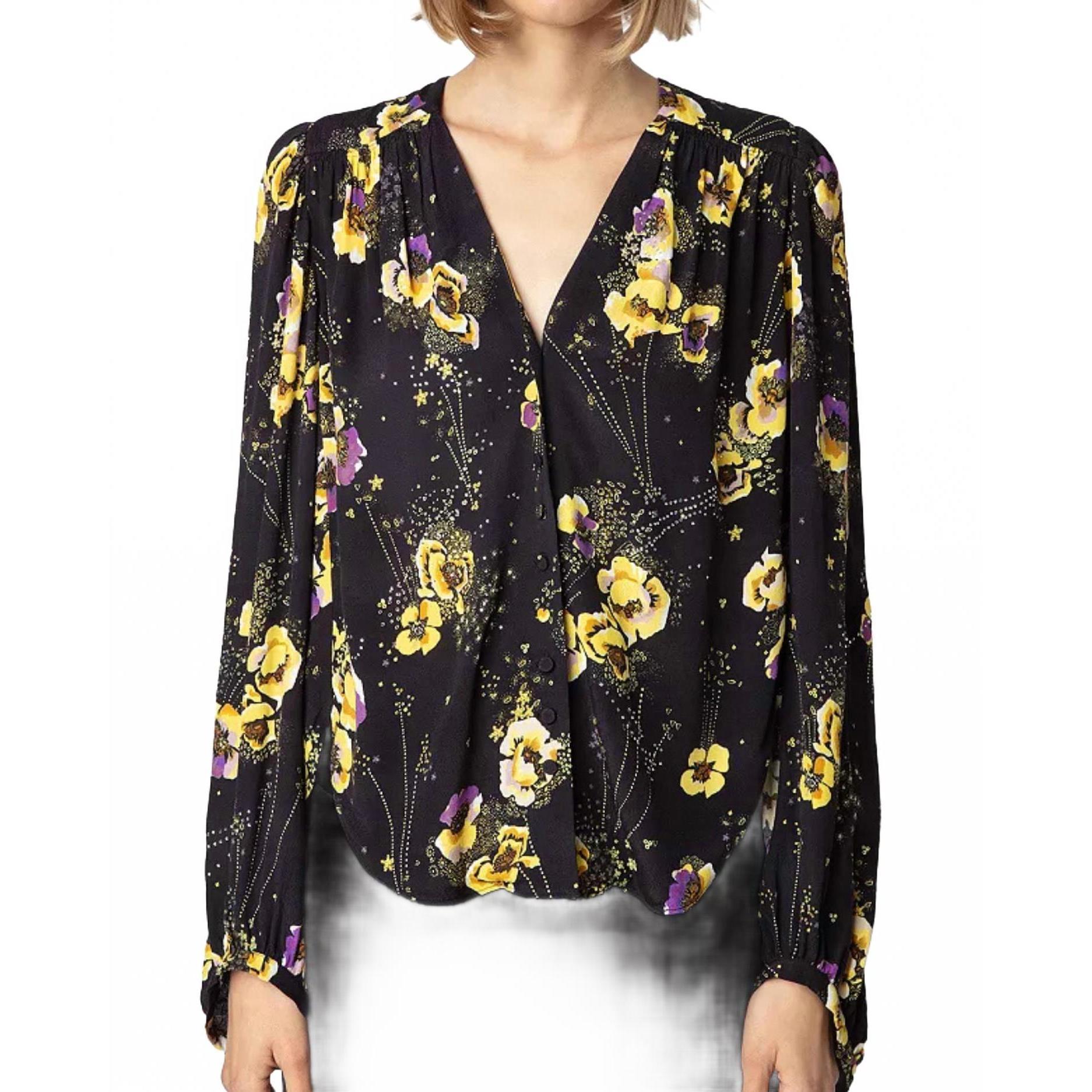 New Zadig & Voltaire Turin Yoko Strass Blouse In Noir
